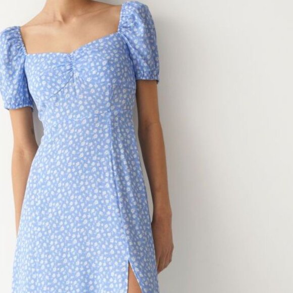 Periwinkle Floral & Other Stories Puffed Sleeve  Dress - Picture 1 of 2